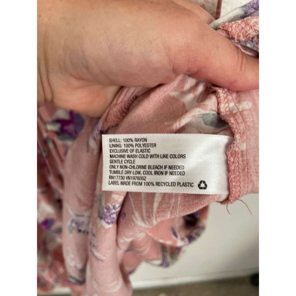 Xhilaration Women's Floral Smocked Maxi Dress Pockets Blush Pink Large - Picture 7 of 9